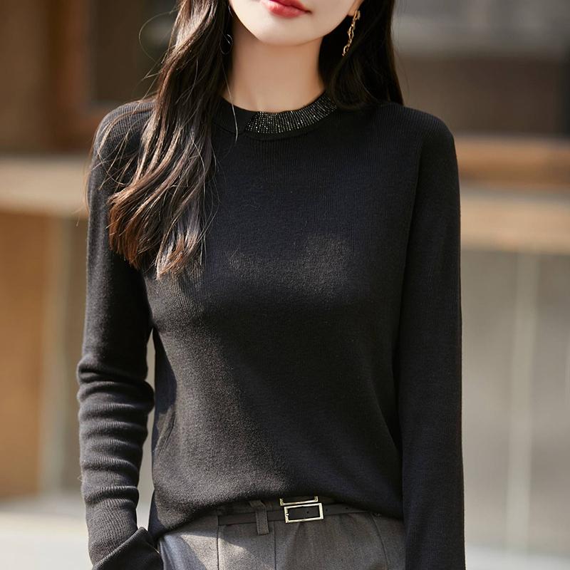 Женский кашемировый свитер Qinghe кашемир 50% шерсть 50% шелк Женский осенне-зимний кашемировый свитер мягкий и теплый