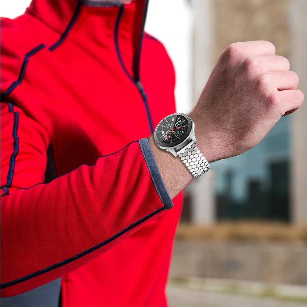 Ремешок из нержавеющей стали 22 мм 20 мм для Samsung Galaxy Watch 3 45 мм, ремешок Gear S3 Active 2 для Huawei Watch, браслет для Amazfit