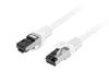 Przewód kabel internetowy lan rj45 patchcord kat.8.1 sftp biały 0,25m