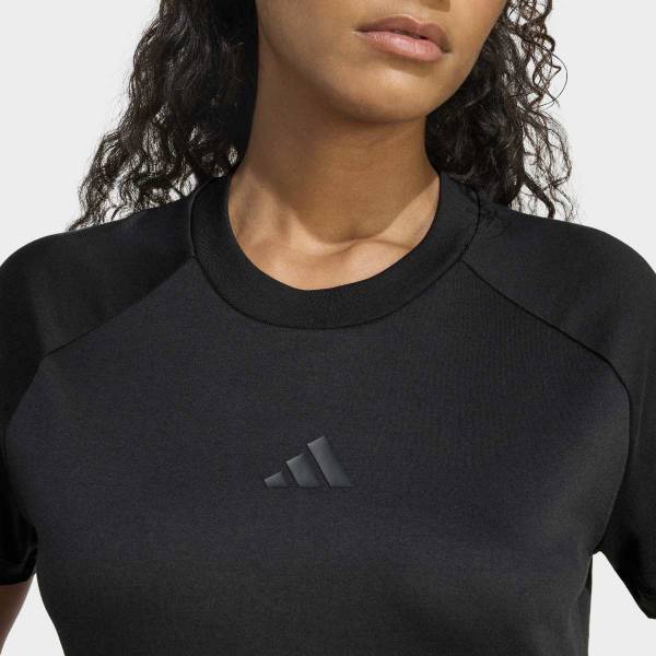 adidas Мягкая роскошная футболка для женщин из персиковой ткани Spacer, обеспечивающая мягкое прикосновение