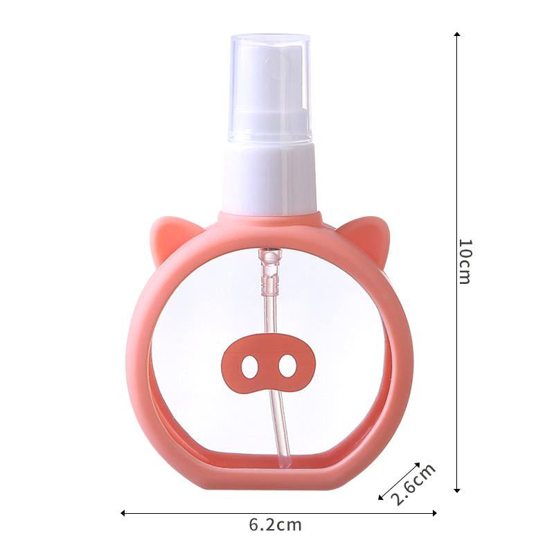 Многоразовый флакон-спрей 55 мл с силиконовым чехлом с мультяшным котом, распылитель мелкого распыления для спирта, дезинфицирующего средства, парфюмерии и макияжа