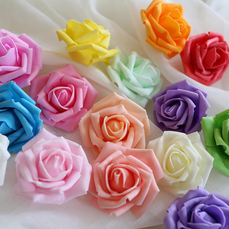 Модный декор для вечеринки, букет искусственных роз, сделай сам, домашний искусственный ПЭ-бутоны для вечеринки, пенопластовые цветы 6 см, свадьба, 10 шт.