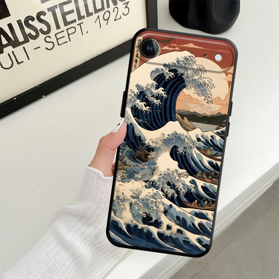 Чехол для телефона Funda для Apple iPhone 17 Pro Max Air 14 11 16 15 Pro 7 8 13 XR XS MAX 12 Мультяшная волна