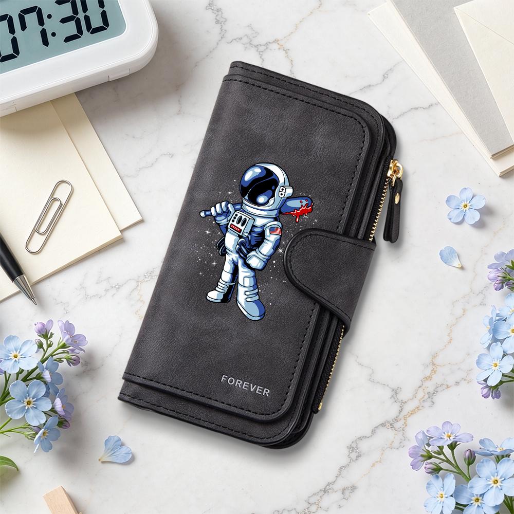 Stylish Astronaut Pattern Multi-Card Slot Wallet