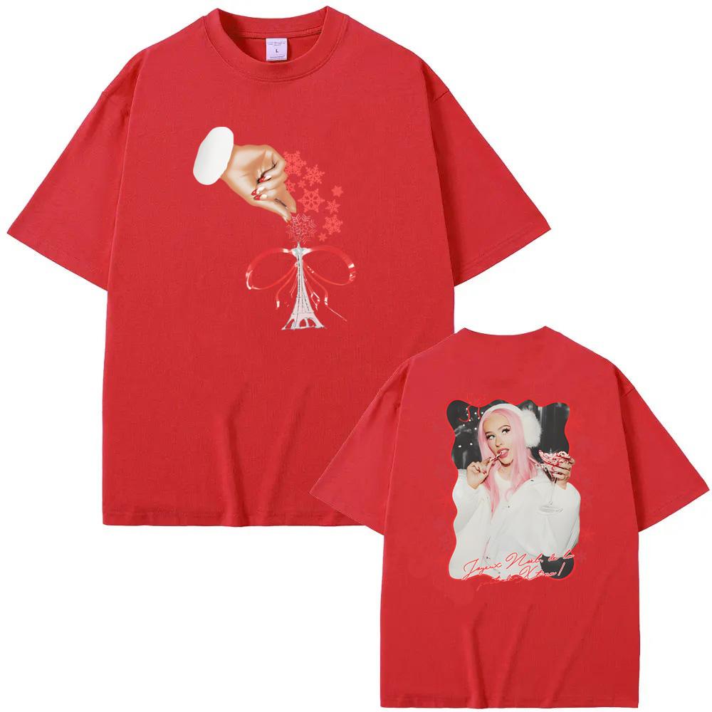 Рождество в Париже Графическая футболка Летняя Повседневная Кристина Агилера Высококачественная футболка Хлопок С круглым вырезом Топы