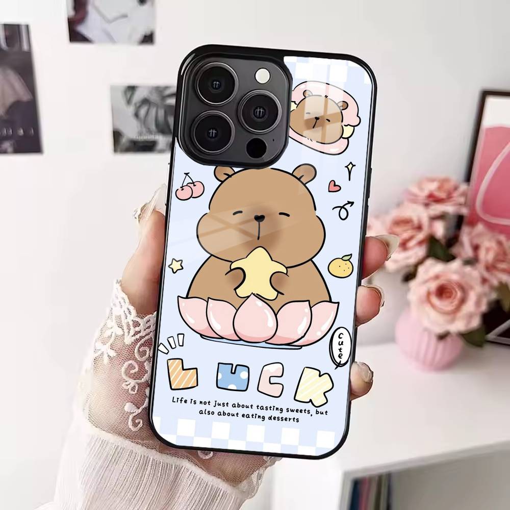 Милый Чехол-Капибара для iPhone 17,16,15,14,13,12,Plus,Pro,Max Для Magsafe Магнитная Беспроводная Зарядка