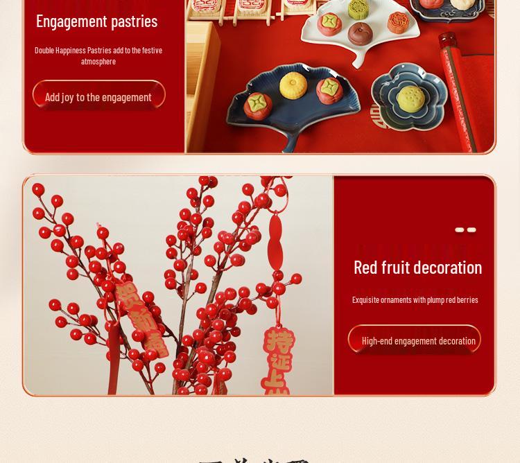 High-End Handwritten Chinese Style Wedding Engagement Scroll Decor