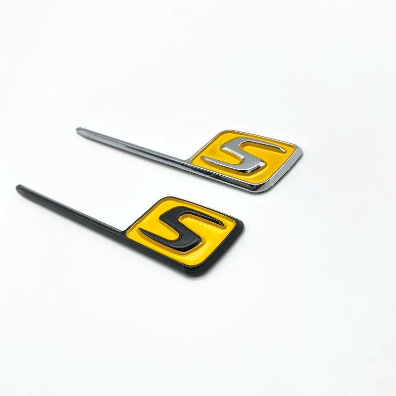 3D ABS глянцевая черная, желтая, серебряная наклейка-эмблема S логотип для Mercedes AMG X156 W205 W212 W207 W176, наклейка на задний багажник автомобиля
