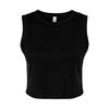Womens/Ladies Plain Micro-Rib Muscle Crop Top