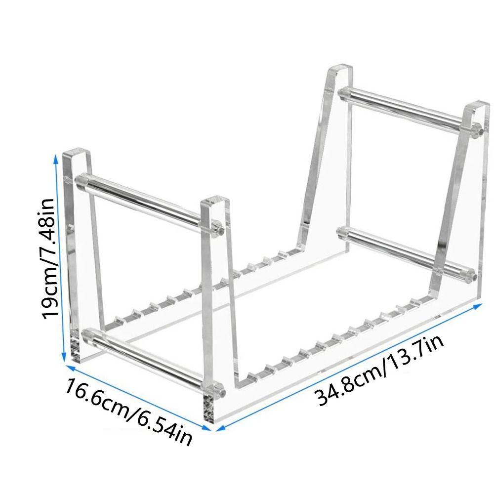 Clear Vinyl Record Stand Multi-compartment Removable Acrylic CD Album Display Rack Stable Non-slip Desktop Album Storage Holder