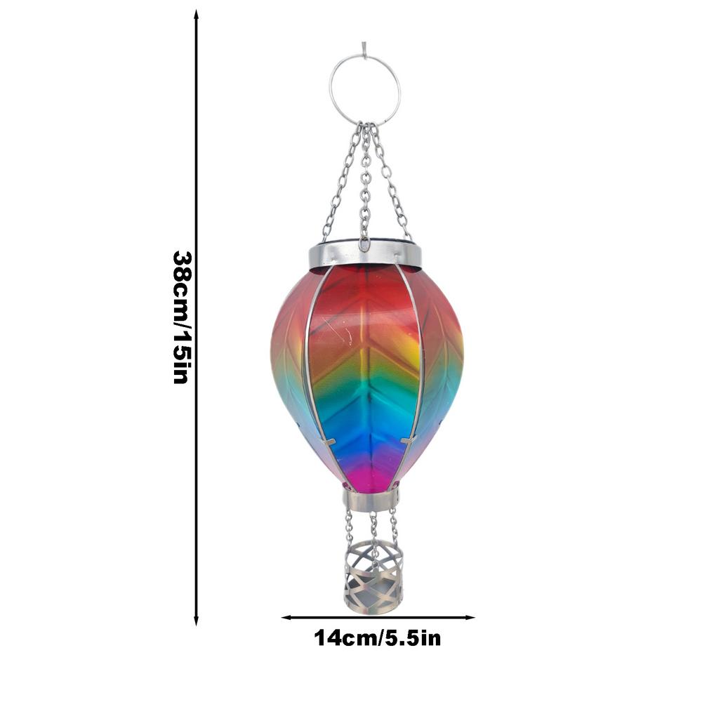 Solar Lanterns Solar Hot Air Balloon Lantern Flickering Flame Lights Chain Hook Hanging Waterproof Solar Lanterns For Yard Patio