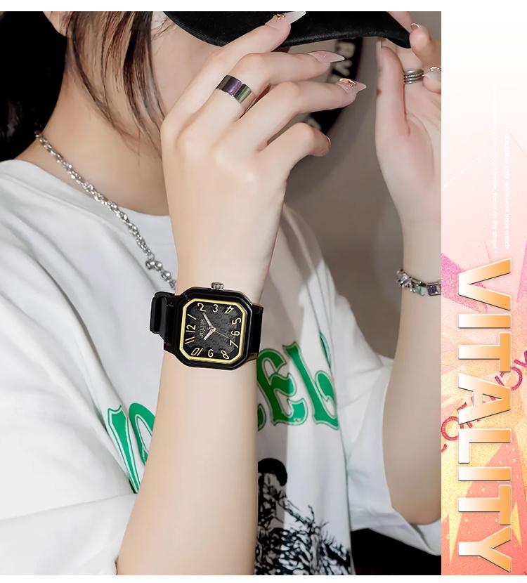 Juli Shi Watch Female Students Middle School Students High School Students High Beauty Small Square Jelly Girl