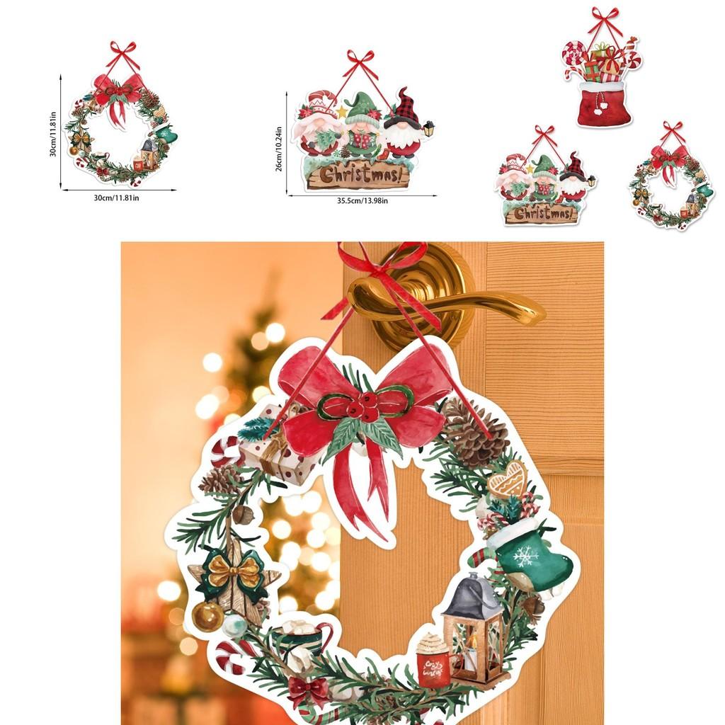 Рождественские бумажные венки на дверь для украшения места проведения вечеринки и создания праздничной атмосферы