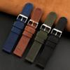 18/20/22mm With Steel Metal Needle Buckle Canvas Watch Strap Nylon Watch Band Outdoor Sports Strap