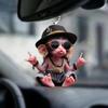 Acrylic Flat 2D Hooded Monkey Car Pendant Is for Holiday, Valentine's Day and Christmas Decorations, and Is a Gift for Couples, Homes and Accessories