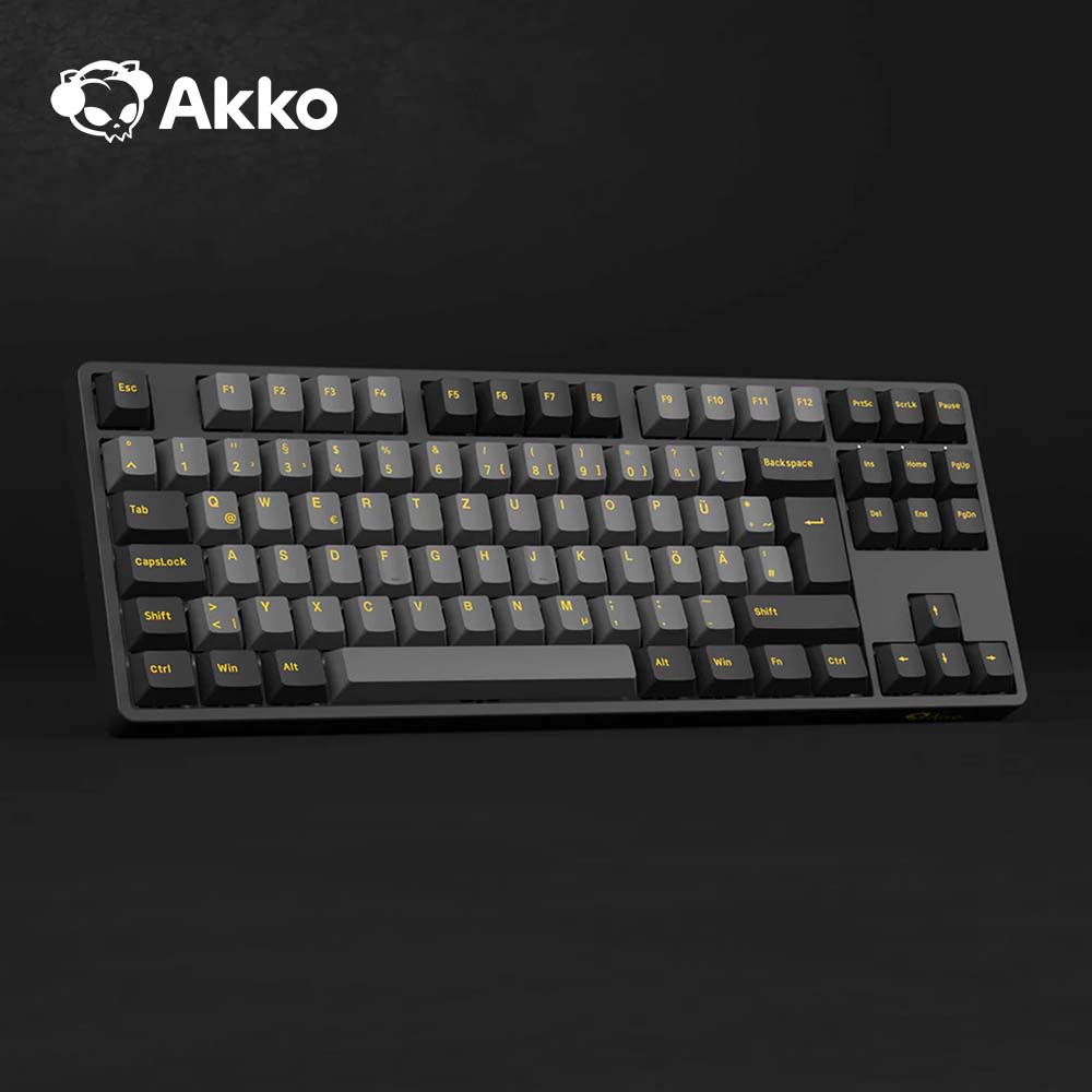 Akko Black & Gold 5087S ISO DE Layout Wired Tenkeyless Mechanical Keyboard