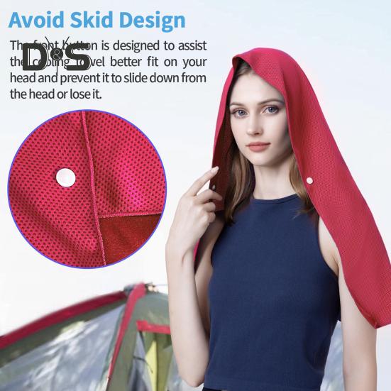 Охлаждающий капюшон с застежкой на пуговицы, УФ-защитное полотенце, быстросохнущее, портативное, унисекс, для спортзала