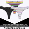 3PCS/Set Rainbow Colorful Striped Cotton Women Panties Sexy G-String Underwear Femme Finetoo Band Thong Intimate T-Back Lingerie