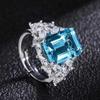 Sace Gems Классический Ретро-Стиль Медного Сплава 10*14 мм Синий Циркон Кольцо Женские Ювелирные Изделия Свадьба Обещание Партии Подарок