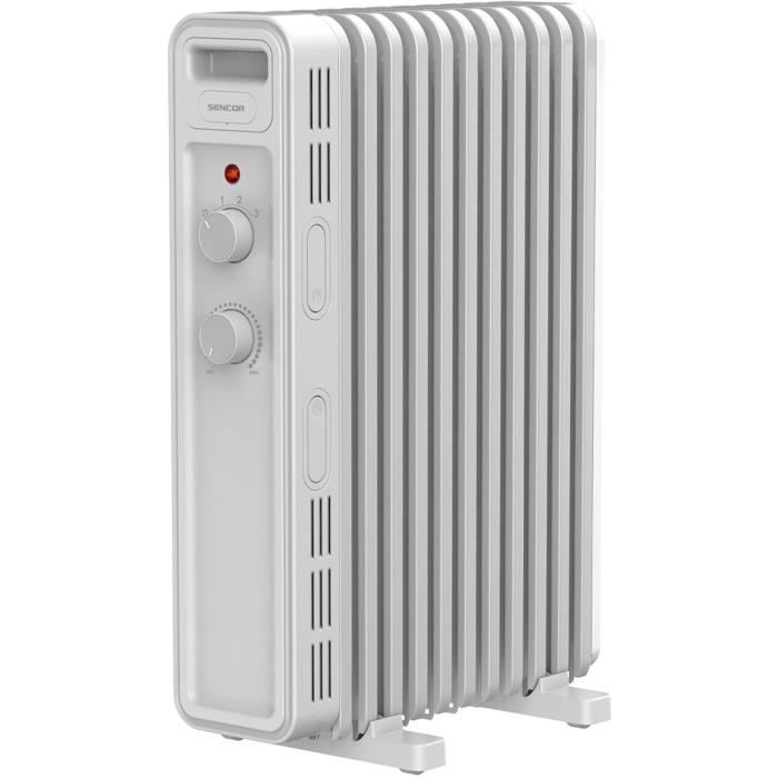 Radiateur électrique bain d’huile - SENCOR - SOH 3411WH - 2300 W - 2 boutons - Blanc