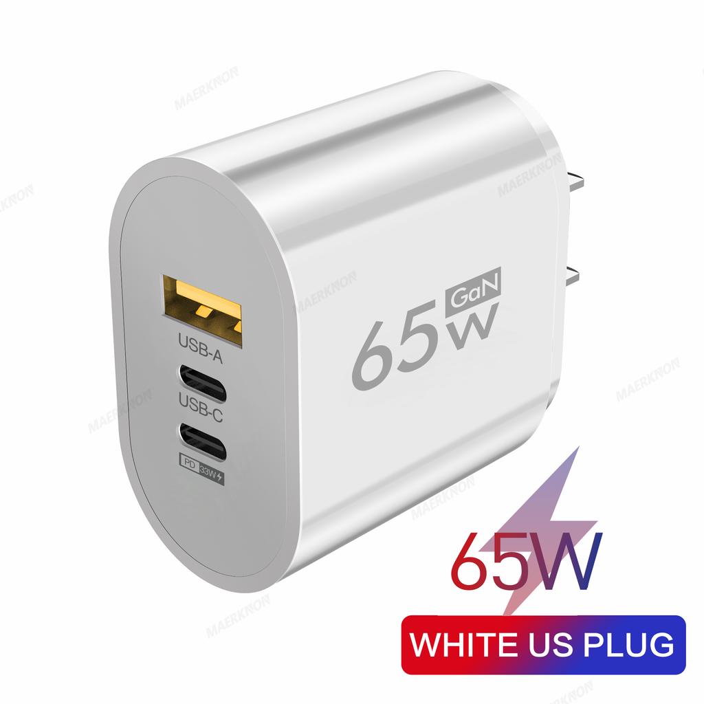 GaN USB Type C Charger 65W PD Fast Charge Adapter Mobile Phone Quick Charger For iPhone Samsung Xiaomi Wall Charger Plug