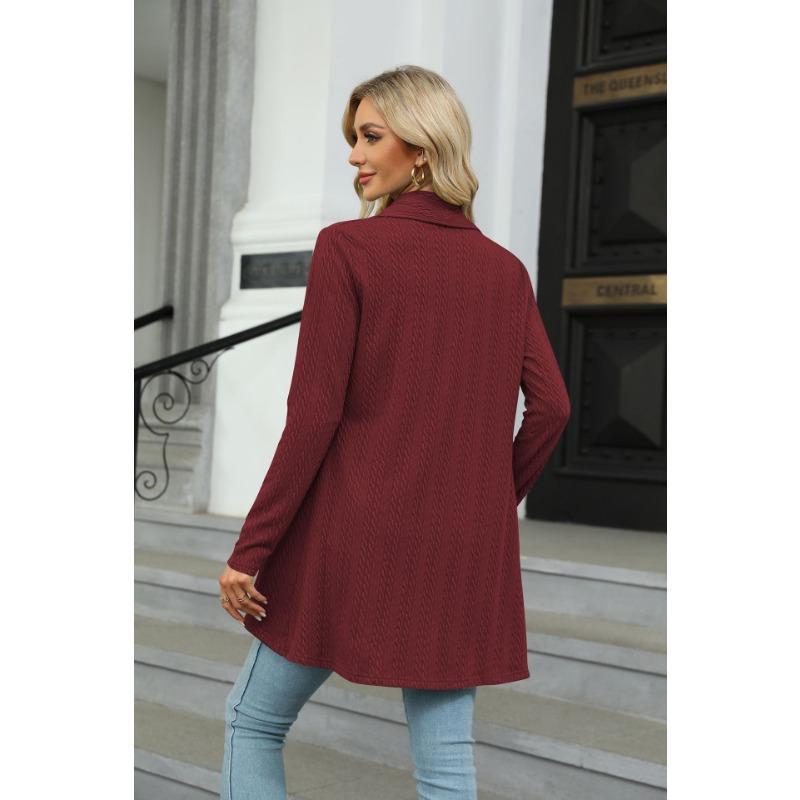 YYFS Women's Fashion Casual Solid Color Print Autumn Winter Long Sleeve Jackets & Coats