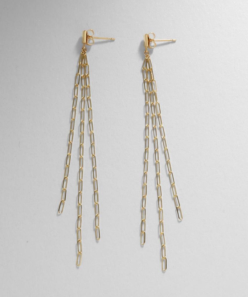 Серьги K10 Prim Cable Chain Fringe Серьги-гвоздики 40576523 Желтое золото 00 [Kokoshnick] Женские (100)