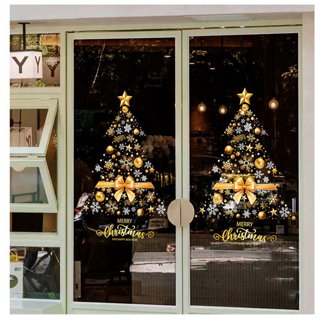 1 шт. Рождественские наклейки на стену, Статическая адсорбция, Украшение оконного стекла, Рождественские наклейки