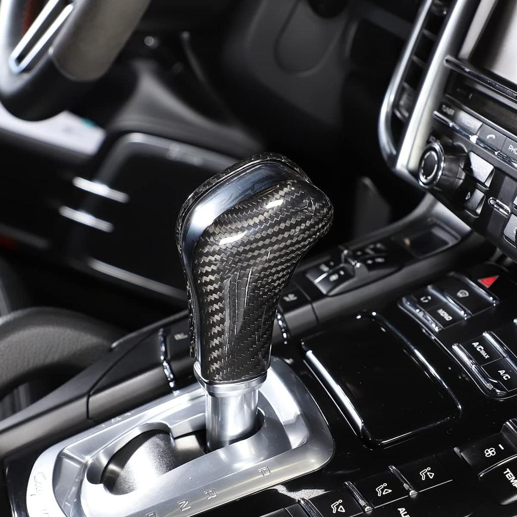 Real Carbon Fiber Source Manufacturer Automotive Interior Accessories Center Console Gear Shift Knob Decorative Protective Cover for Porsche