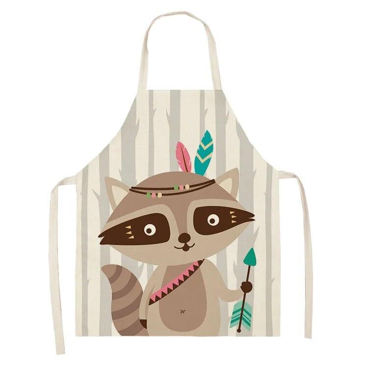 Фартук шеф-повара для приготовления выпечки, фартук с рисунком лисы и животным, аксессуары для приготовления пищи, мужской и женский фартук, фартук для чистки
