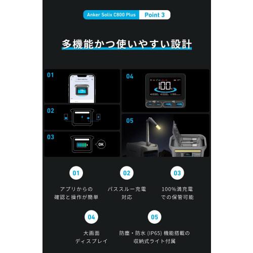 Портативная электростанция Anker Solix C800 Plus Портативный блок питания 768 Вт·ч, 58 минут полной зарядки, высокая выходная мощность переменного тока (номинальная мощность 1200 Вт / мгновенная максимальная 16