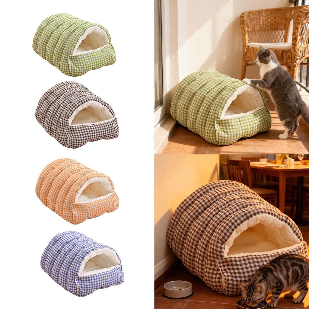 Самообогревающаяся лежанка для собаки и кошки, фланелевая будка-пещера, уютное укрытие для кошки, съемная подушка, для использования в помещении