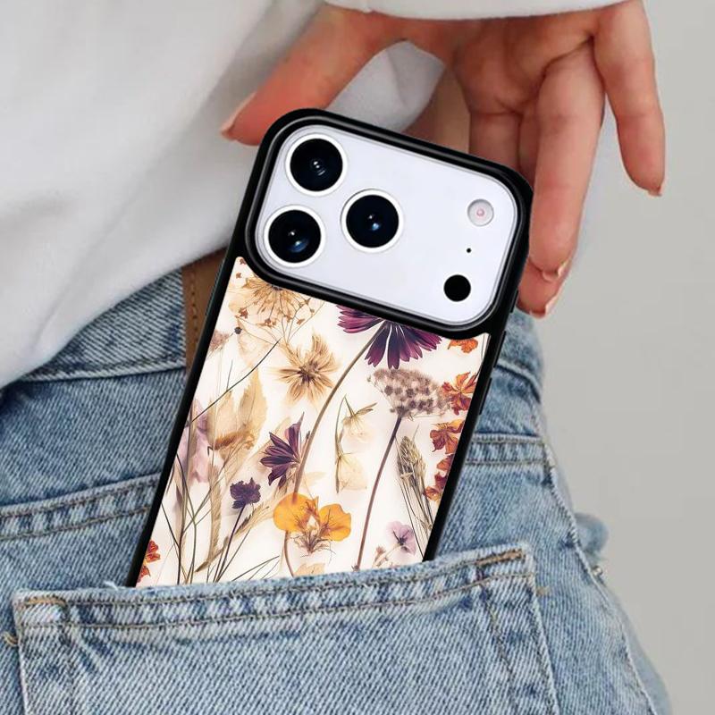 Чехол для телефона с засушенными цветами для iPhone 16e 15 14 13 12 17 Pro Max Plus Air 17pro Чехол Coque