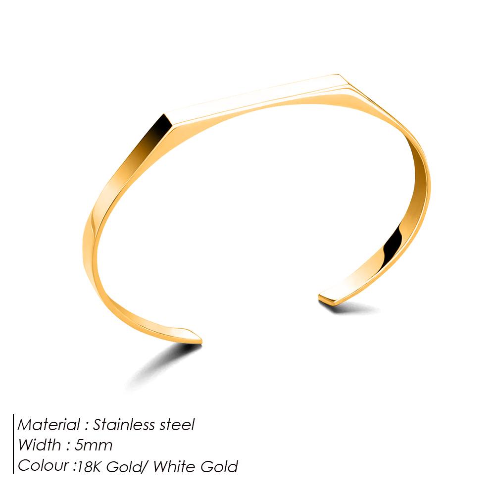 EMANCO Latest Design Minimalist Heptagon Bracelet Stainless Steel Bracelet Gold Plated Minimalist Bracelet for Men and Women