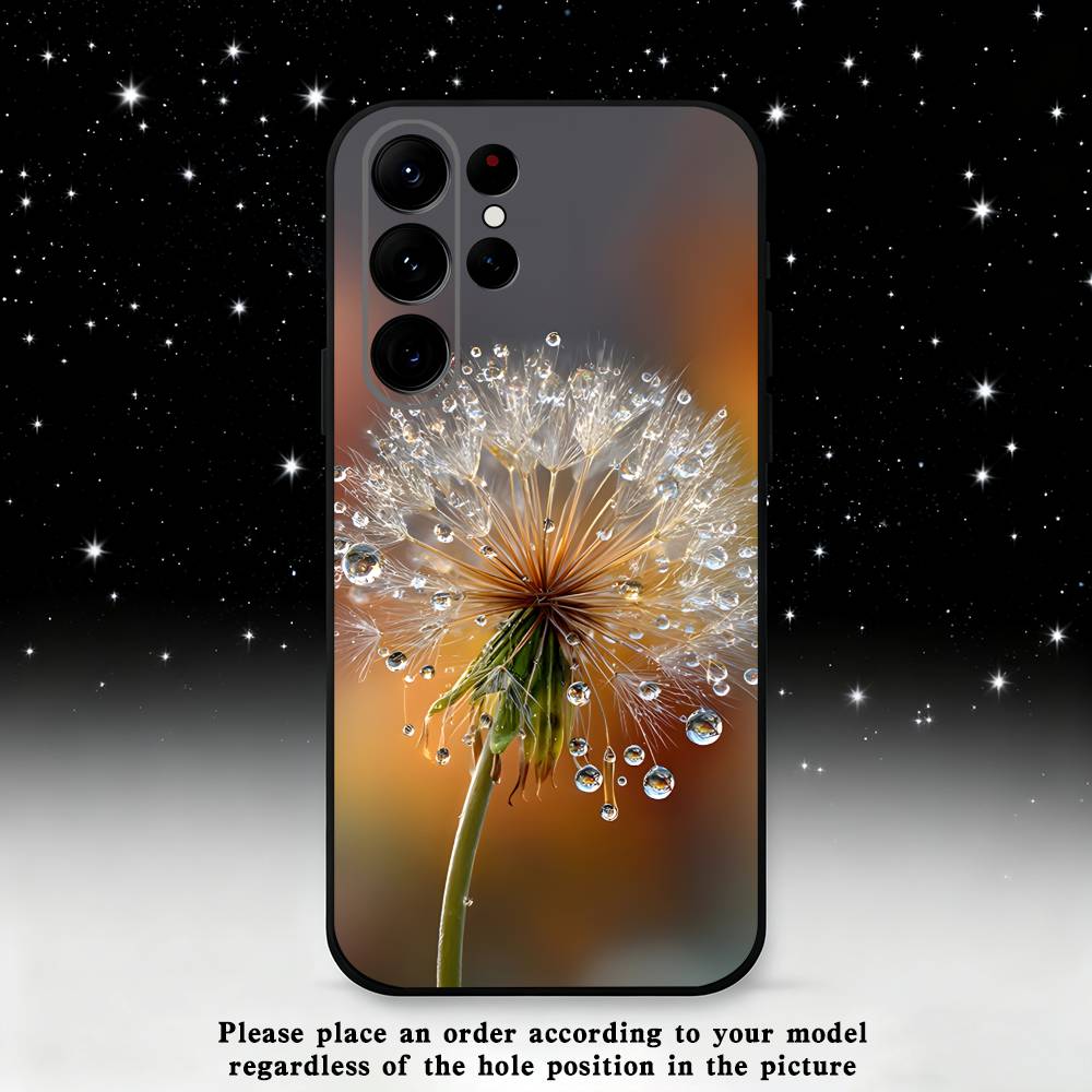 Dandelion Art Phone Case For Samsung S25,S24,S21,S22,S23,S30,Ultra,S20,Plus,Fe,Lite,Note,10,9,5G Black Cover