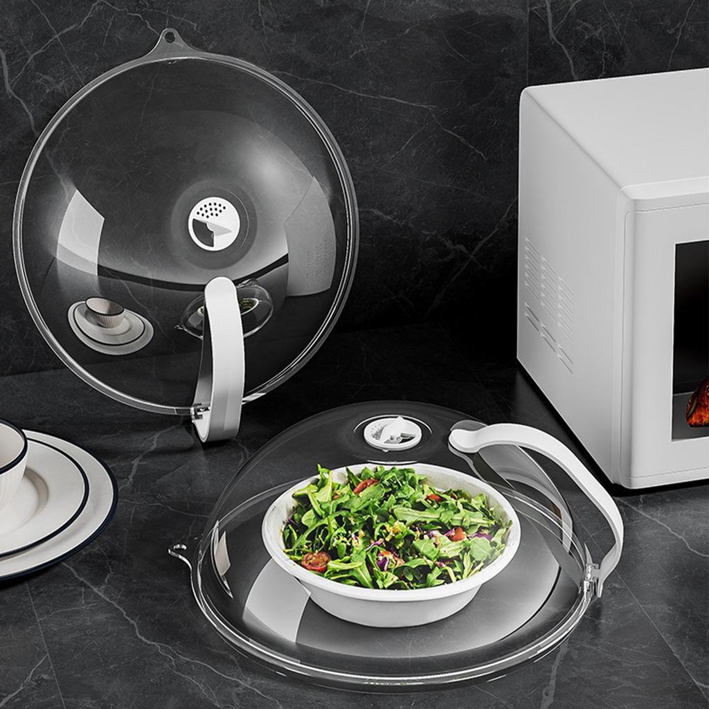 Крышка для микроволновой печи, прозрачная, брызгозащищенная крышка с отверстием для пара и ручкой, подходит для большинства тарелок, сохраняет микроволновую печь чистой