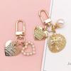 Letter Shell Conch Keychain Pearl Gold Color Key Chain Bag Charms Key Accessories Heart Key Ring