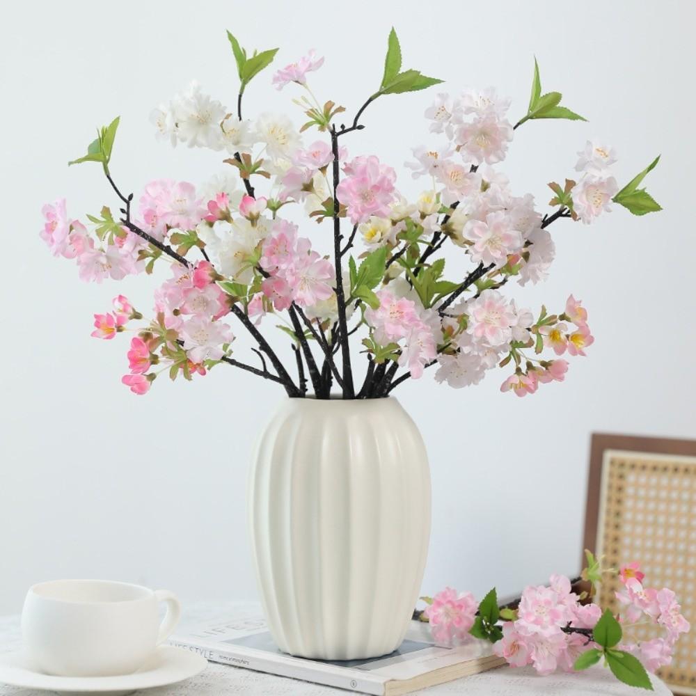 Decorative Fake Cherry Blossoms Branches Silk Artificial Faux Plants Wedding Decoration