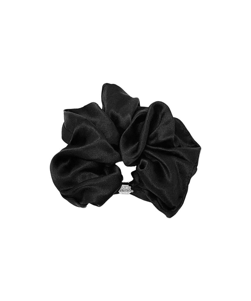 Шелковый scrunchie Aphrose с логотипом в рамке (черный)
