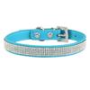 In Stock Adjustable PU Material Dog & Cat Collar with Diamond Decoration and Leash Buckle Closure Pet Accessories