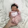 BZDOLL 45см 18 дюймов Мягкий винил Кукла-реборн с тканевым телом Черная кожа Девочка Реалистичный новорожденный Бебе Художественная игрушка для детей Рождественский подарок на день рождения