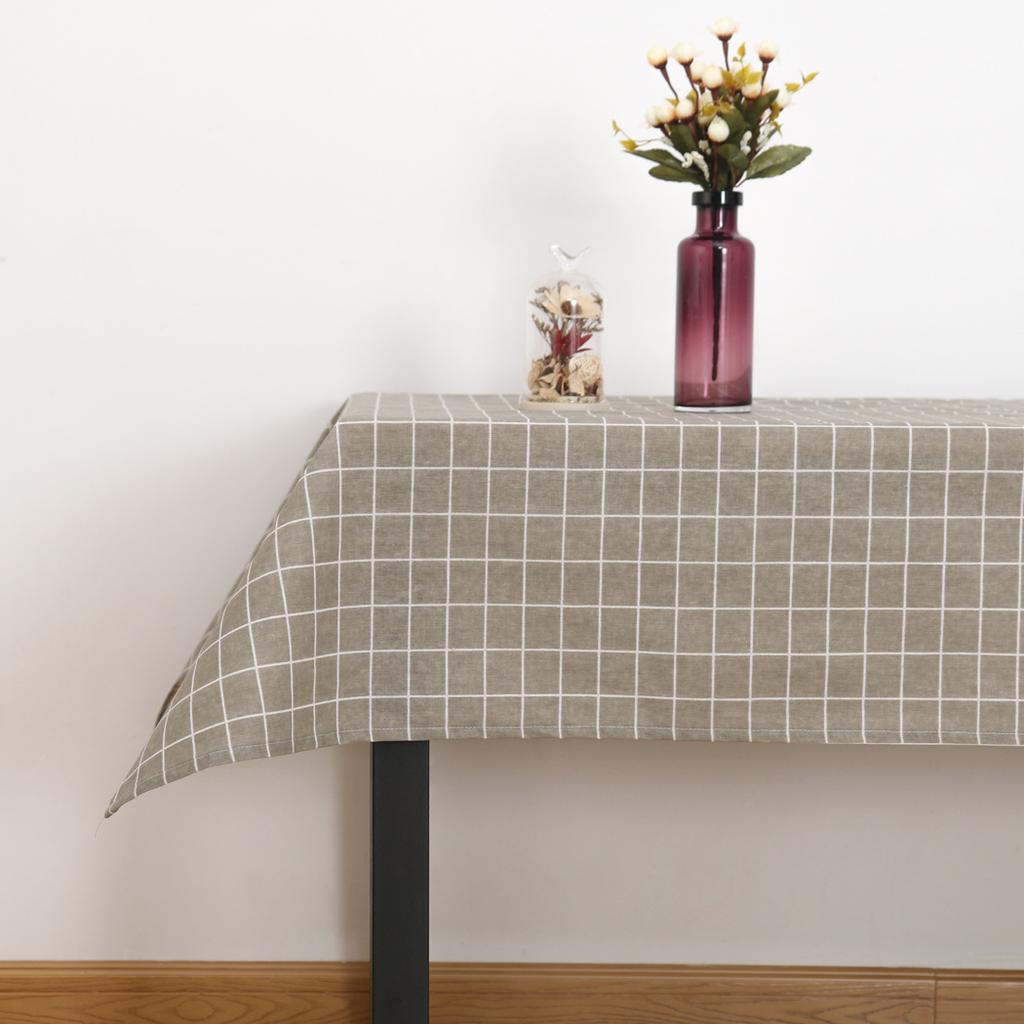 Cotton And Linen Tablecloth Solid Color Printed Plaid Coffee Table Tablecloth Rectangular Dining Table Mat Non-Slip Table Mat Minimalist