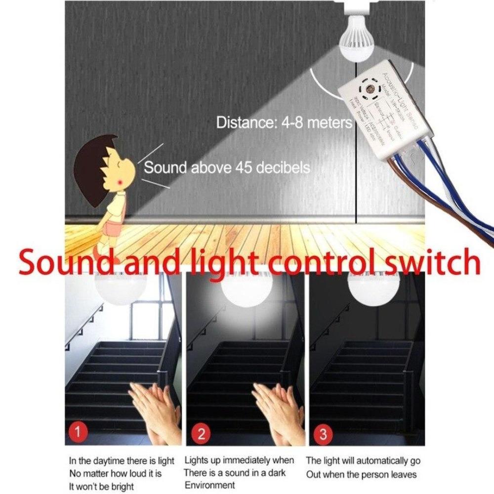 220V Module Detector Auto On Off Intelligent Sound Voice Sensor Light Switch Use In Corridor Bath Warehouse Stair