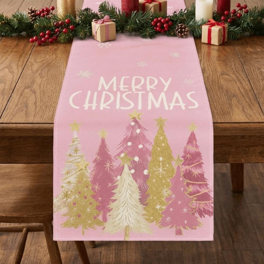 Snowflake Christmas Table Runner Desk Decor Xmas Tablecloth Christmas Table Flag Dining Table