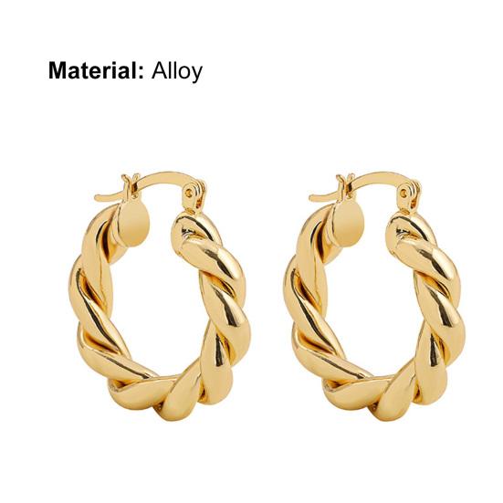 1 пара сережек-колец, толстые витые гипоаллергенные элегантные серьги-кольца для женщин