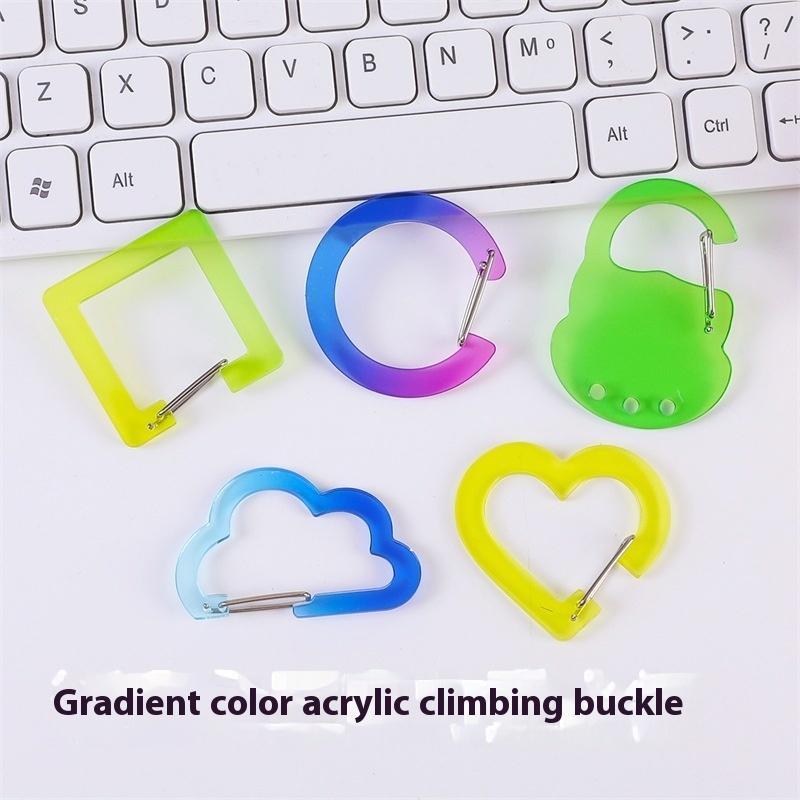 Acrylic Cartoon Keychain Cloud Heart Shape Climbing Button Carabiner Bag Keychain
