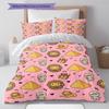 Pink Cartoon Art Pattern Bedding,Quilt Set Quilt Cover Pillowcase Home Birthday Gift (1 * duvet cover + 2 * pillowcase, without core)