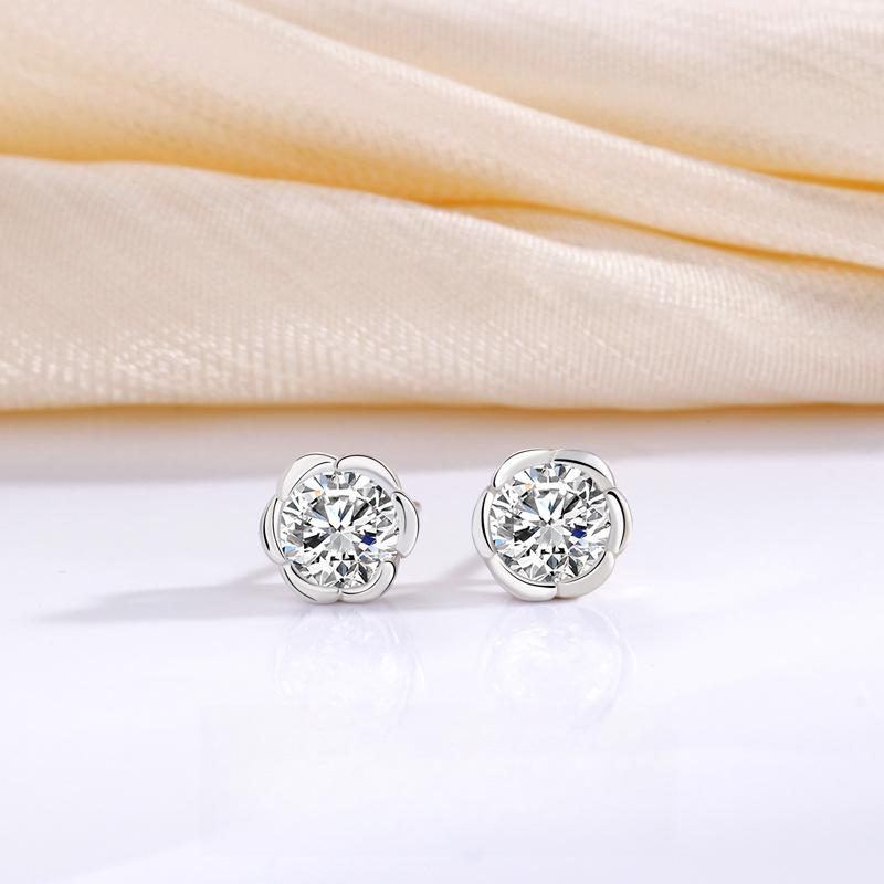 Серьги-гвоздики Роза Женская мода Универсальные Элегантные Ретро Темперамент Высокий Стиль Ins Серьги Подарок Женщинам