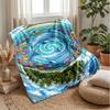 Oceanic Sparkle Dolphins Theme blanket Lightweight Warm Flannel Blanket Decorative Throw Blanket for Home Decoration