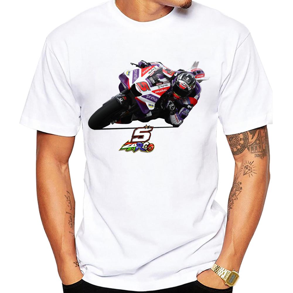 New Summer Unisex Short Sleeve Johann Zarco 5 Gp Racing Legend Tshirt Unisexs Casual Tees Cool Boy Motorcycle Riding Sport White Tops